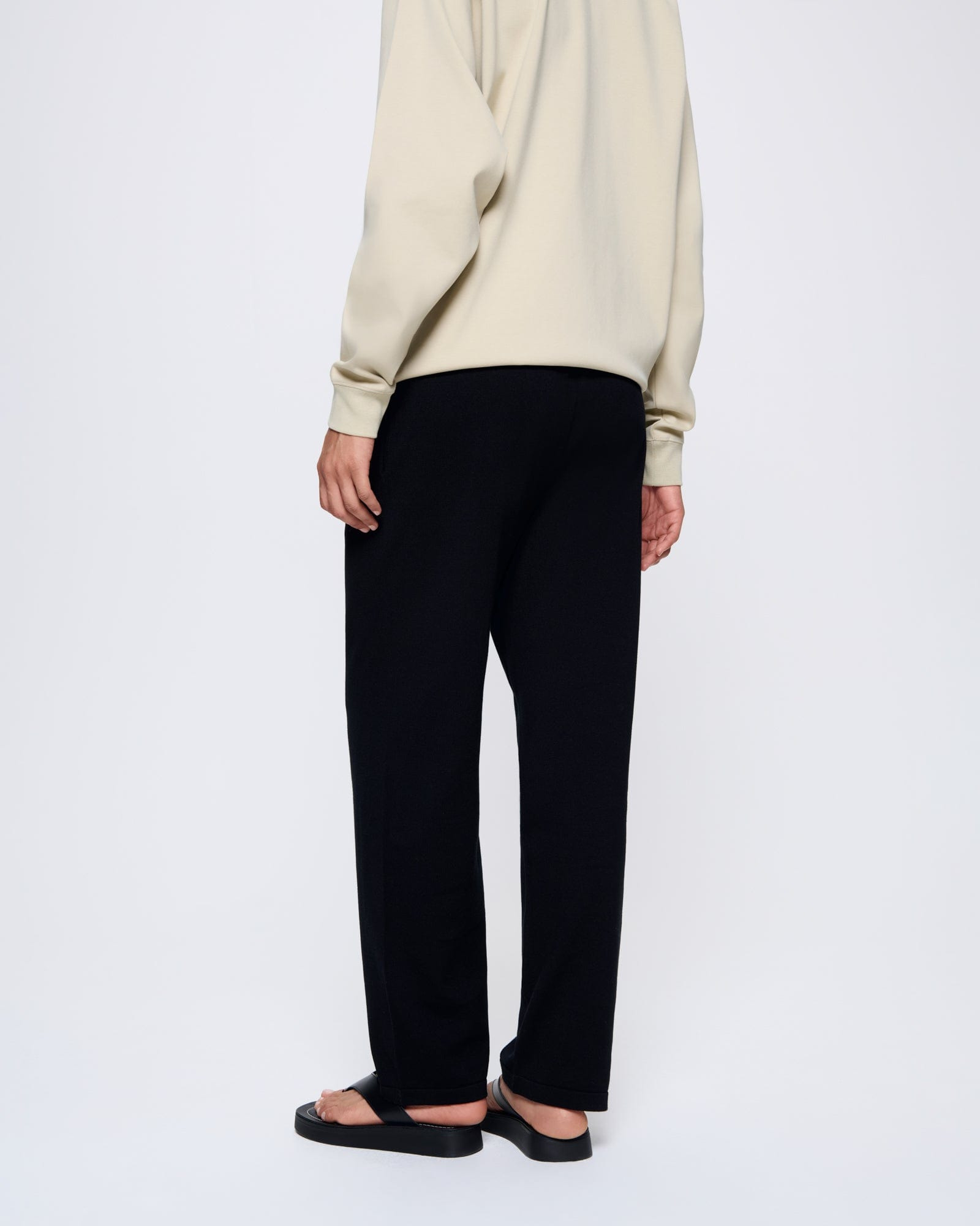 Womens DNA Knitted Straight Leg Track Pants - Black - 5