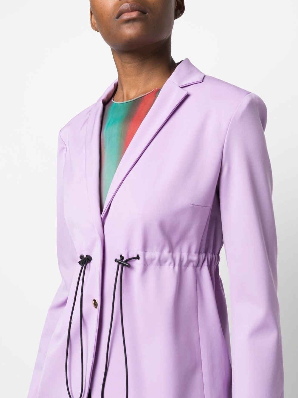 Drawstring single-breasted blazer - 5