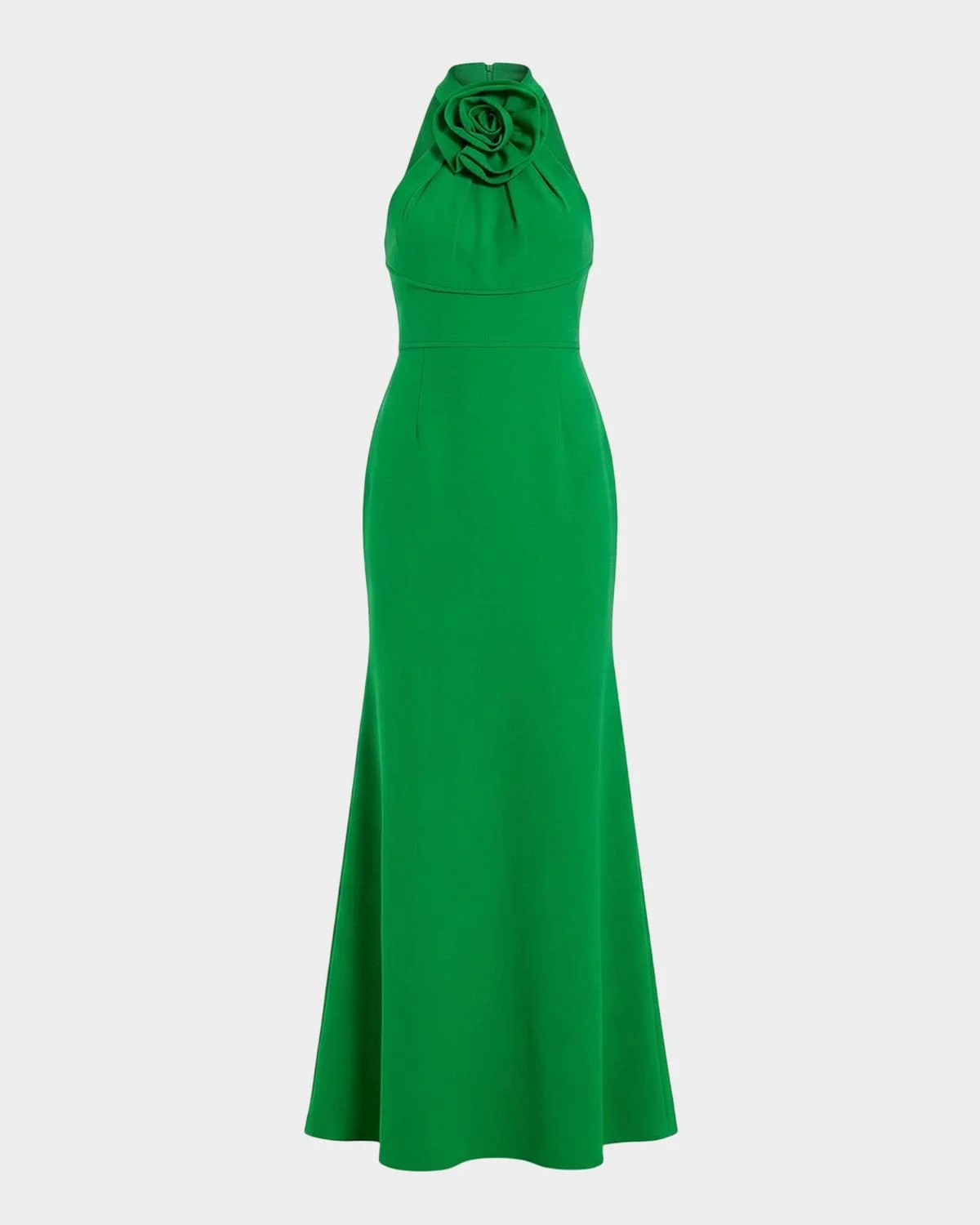 Rosette Halter-Neck Trumpet Gown - 1
