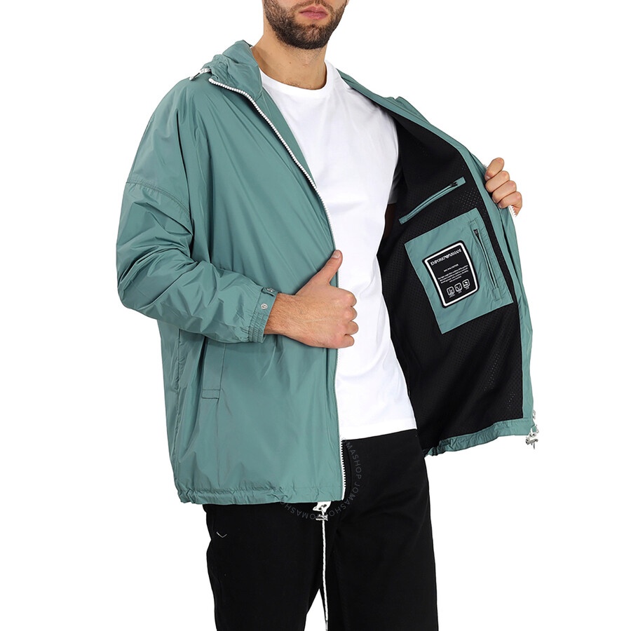 Emporio Armani Men's Logo Print Hooded Blouson Jacket - 6
