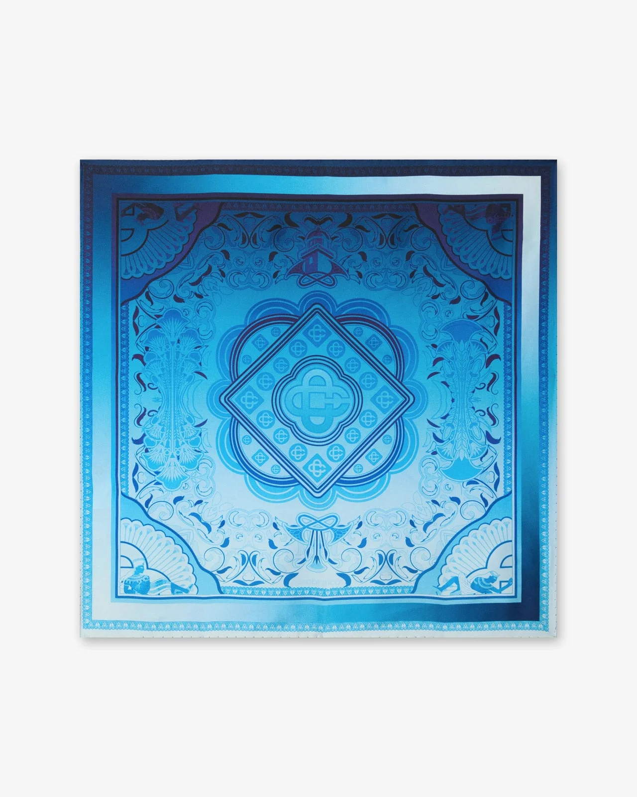Blue Gradient Egyptian Rug Medium Silk Scarf | Casablanca Paris - 1