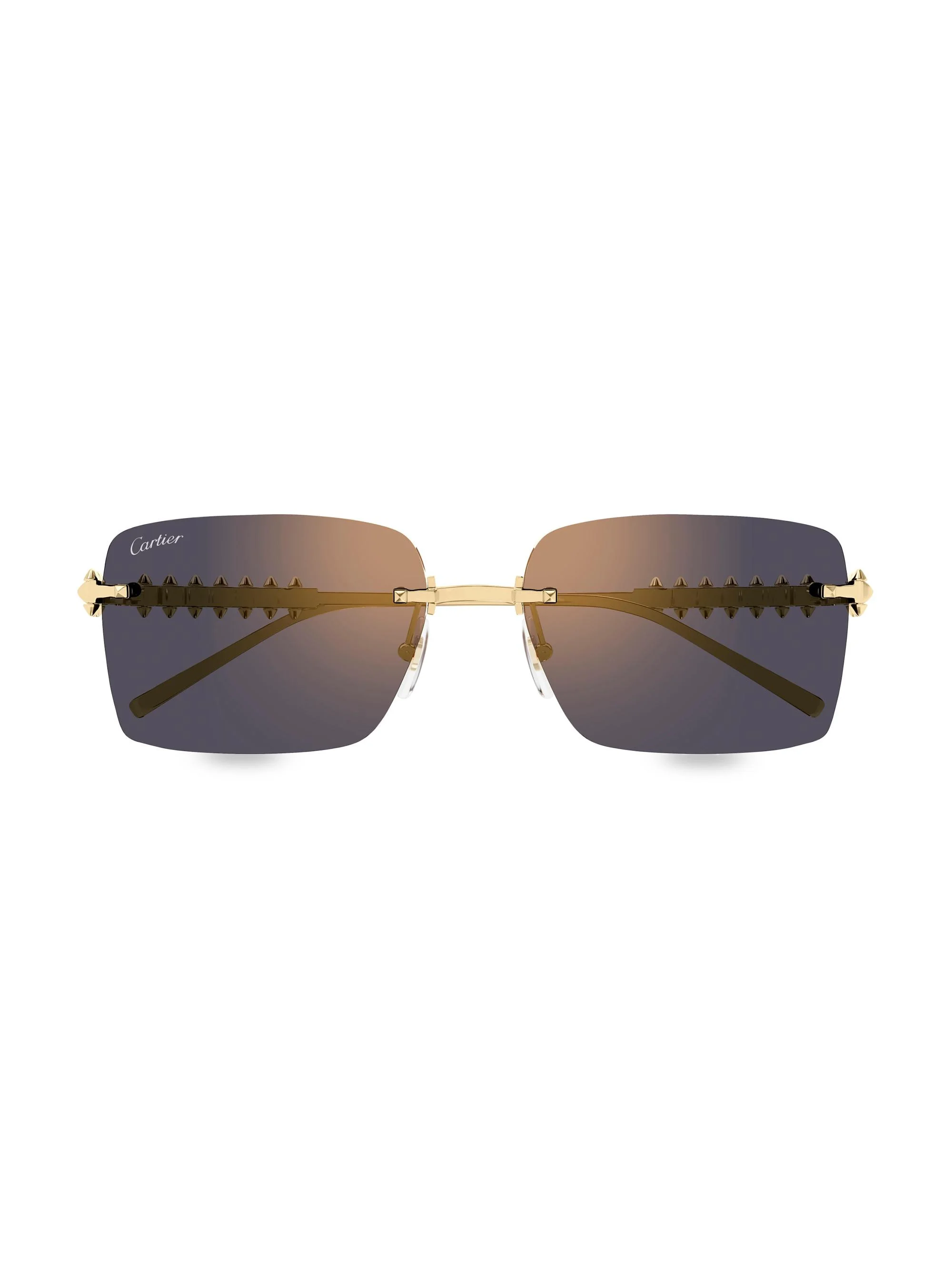 Women's Clash De 58MM Rectangular Sunglasses - Gold Dark Grey - 1