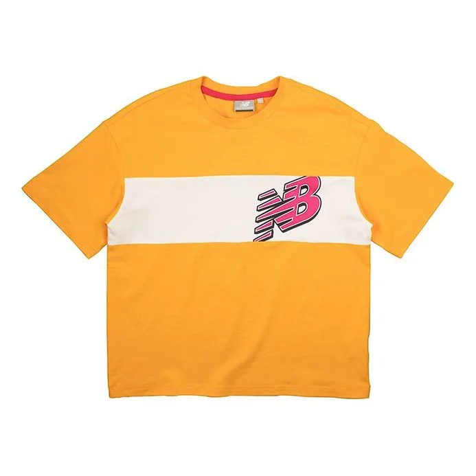 (WMNS) New Balance Athleisure Casual Sports Round Neck Colorblock Short Sleeve Yellow NEA23042-YL - 1