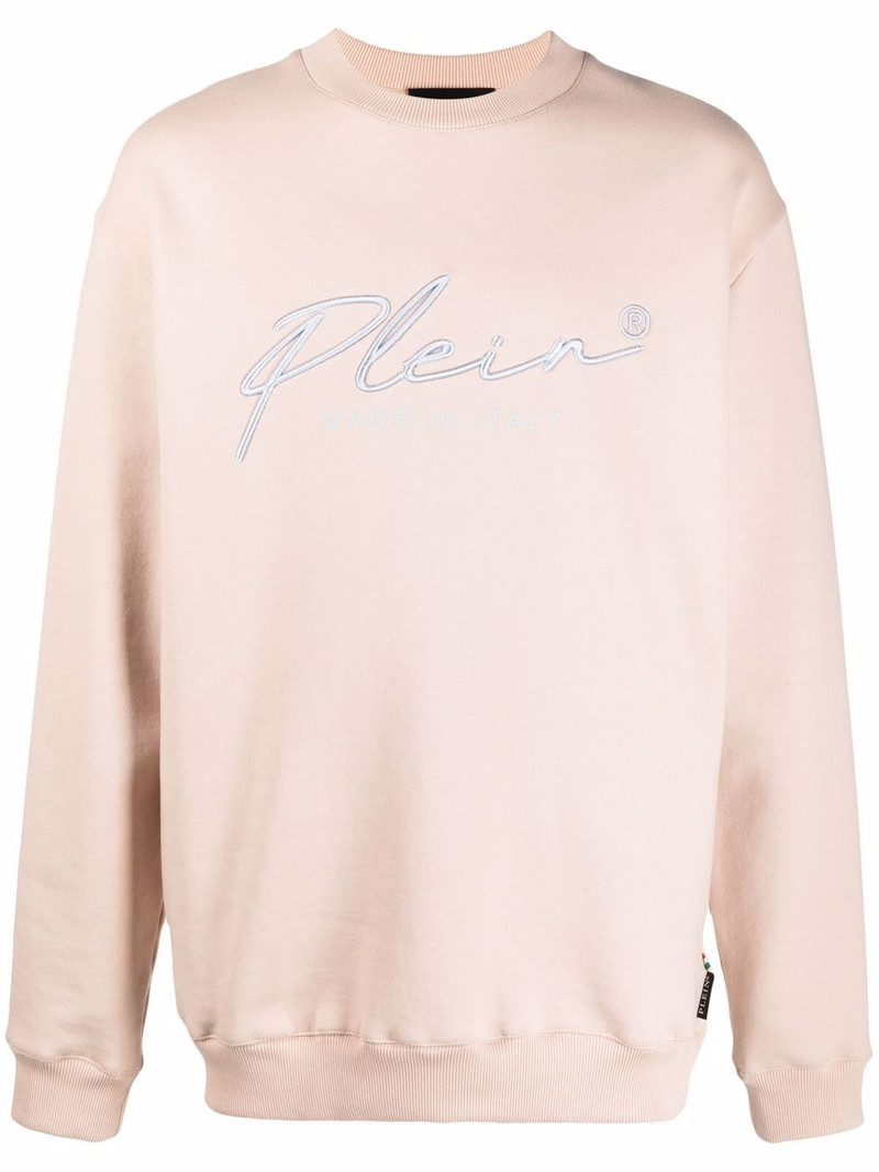 embroidered-logo sweatshirt 1
