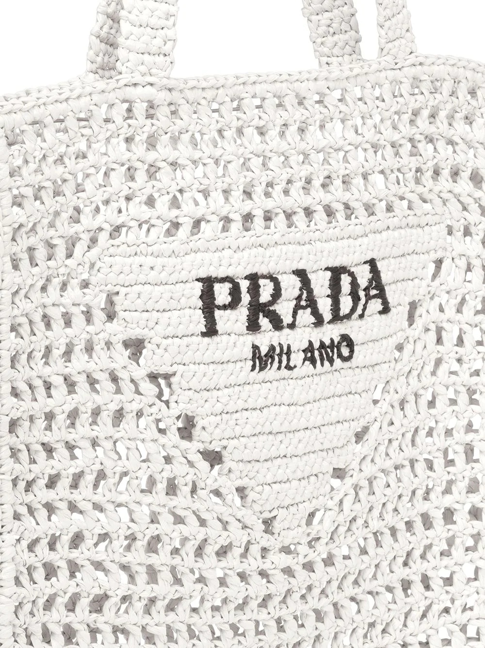 logo-print raffia tote bag - 4