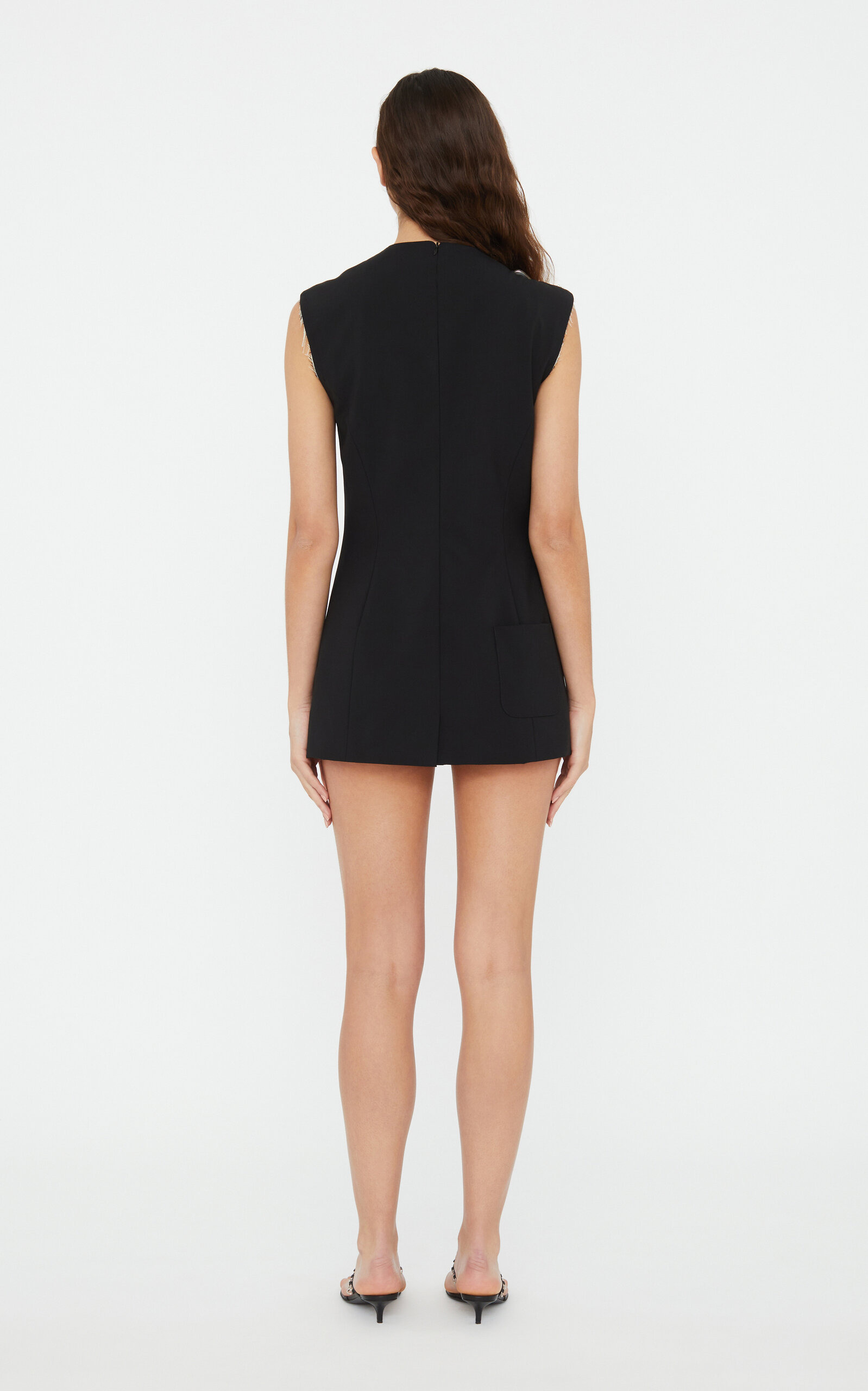 Embellished Stretch-Wool Mini Dress black - 5
