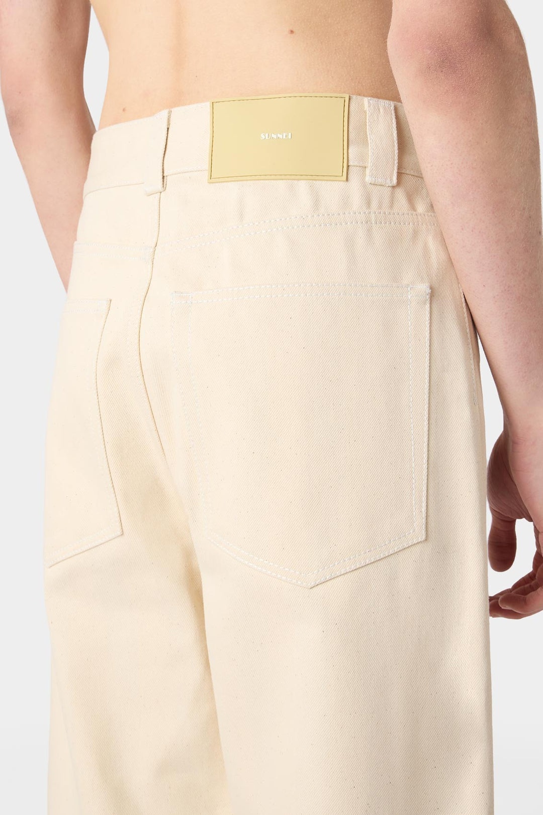 BELLIDENTRO PANTS / denim / ecru & white - 4