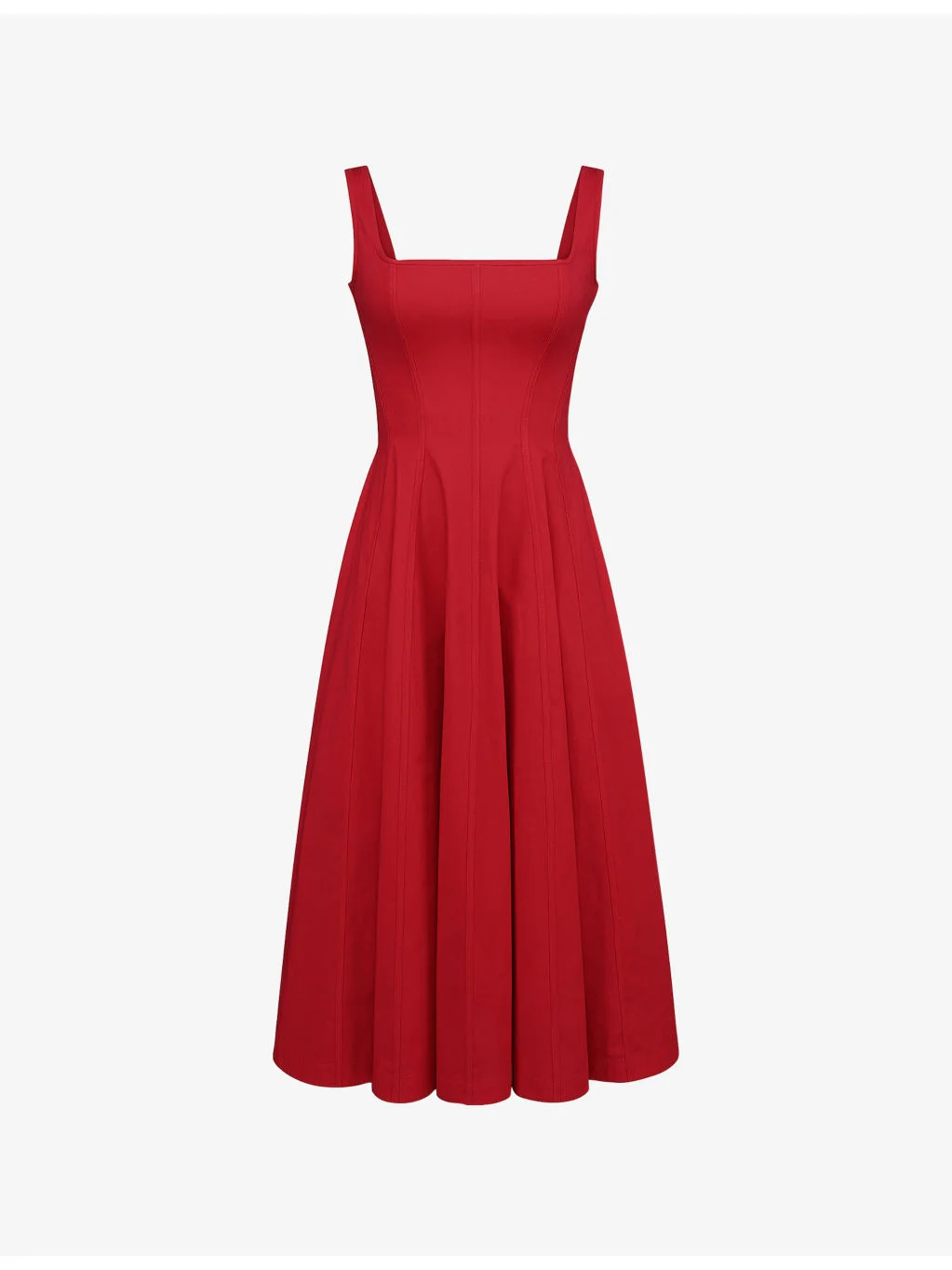 Mariabella Square-Neck Stretch-Cotton Midi Dress - 1