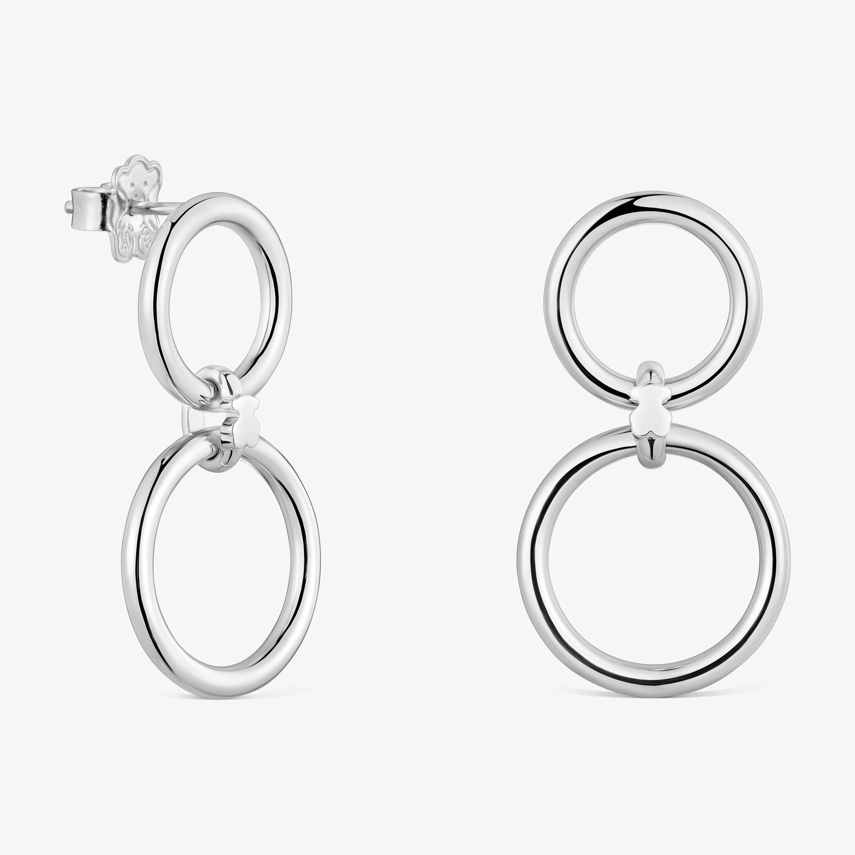 Silver Double circle earrings TOUS Straight - 1