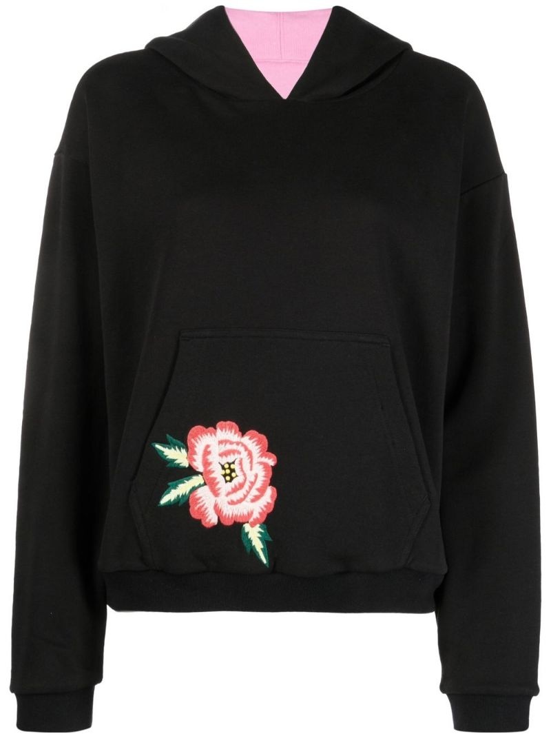 floral embroidery hoodie - 1