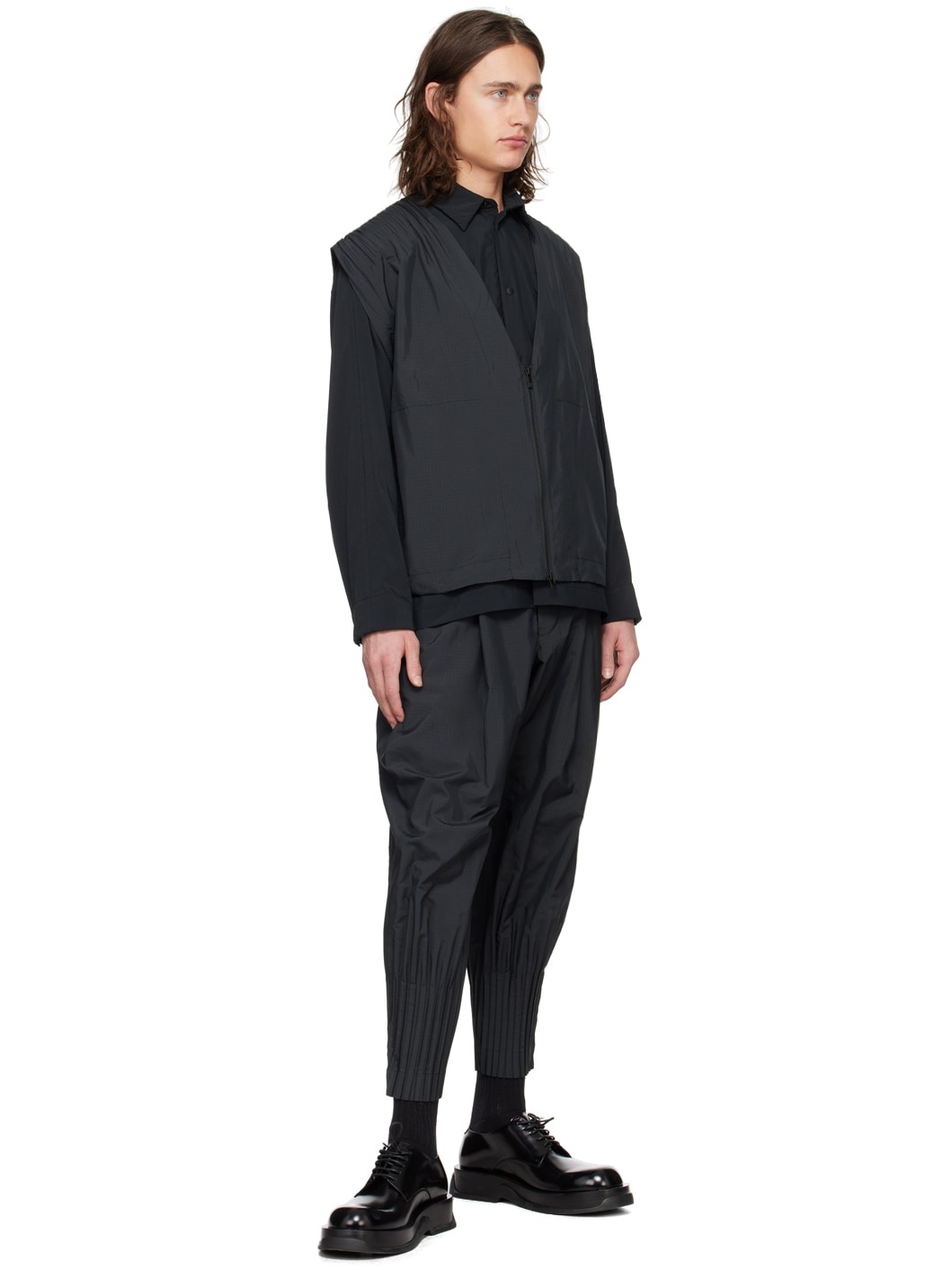 Black Cascade Trousers - 4