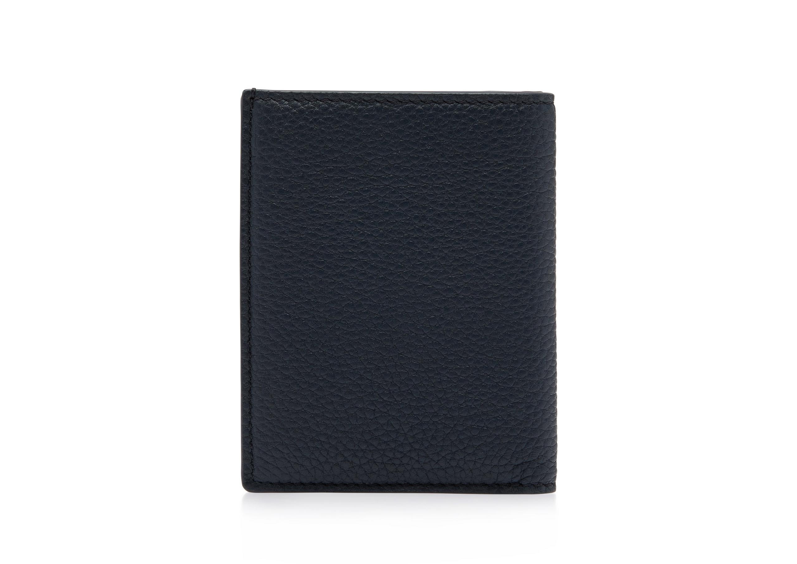 GRAIN LEATHER FOLDING CARDHOLDER - 3