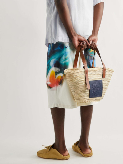 Loewe + Paula's Ibiza Leather-Trimmed Woven Raffia Tote Bag outlook