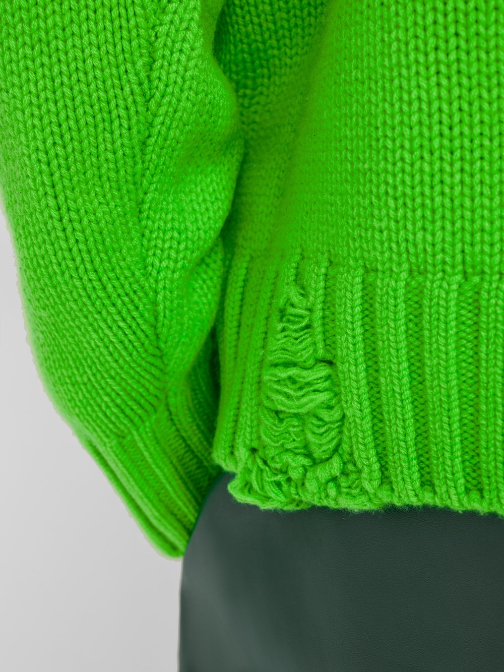 Destroyed Cashmere Sweater in Neon Green - 6