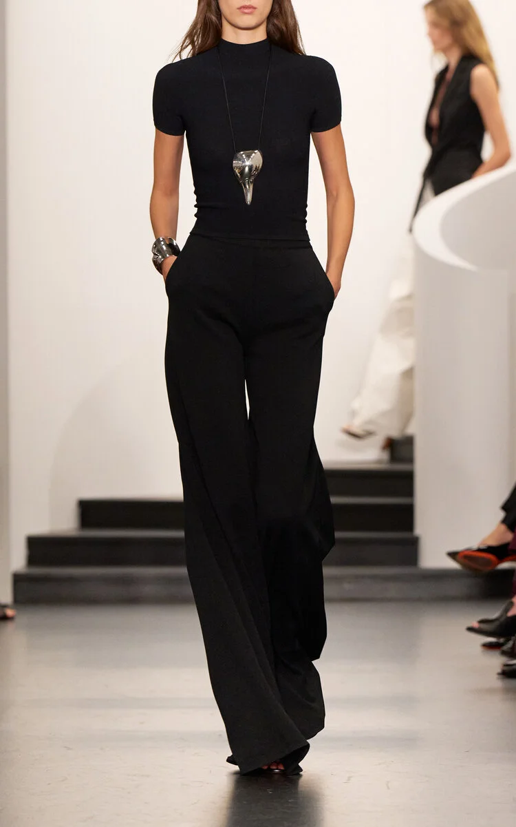 Beonca Crepe Wide-Leg Pants black - 1