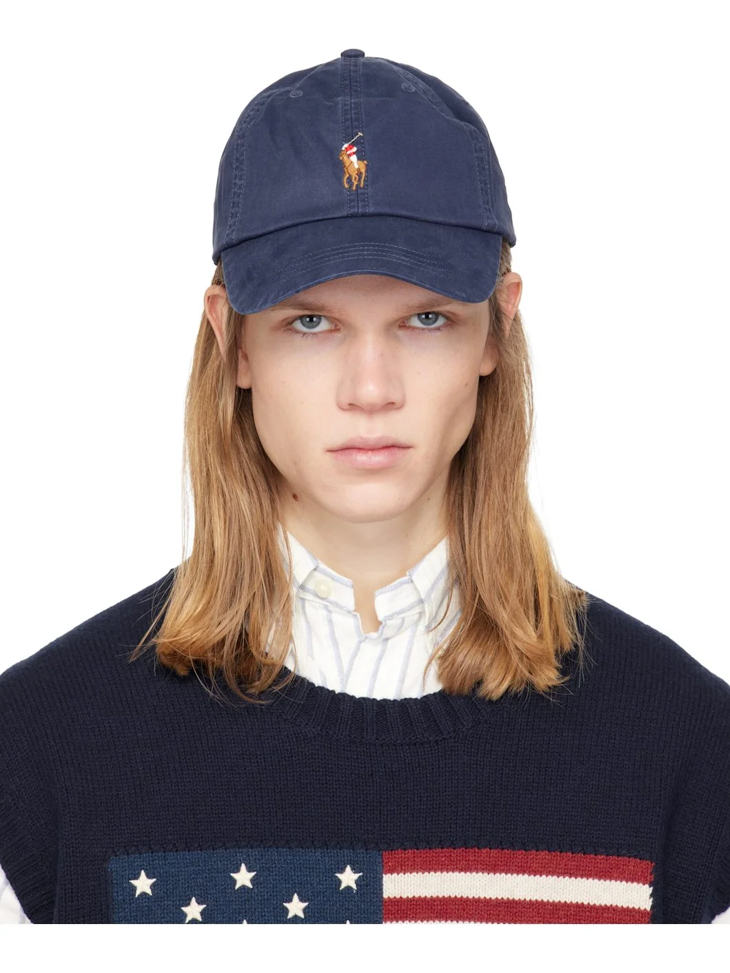 Navy Stretch-Cotton Twill Ball Cap - 1