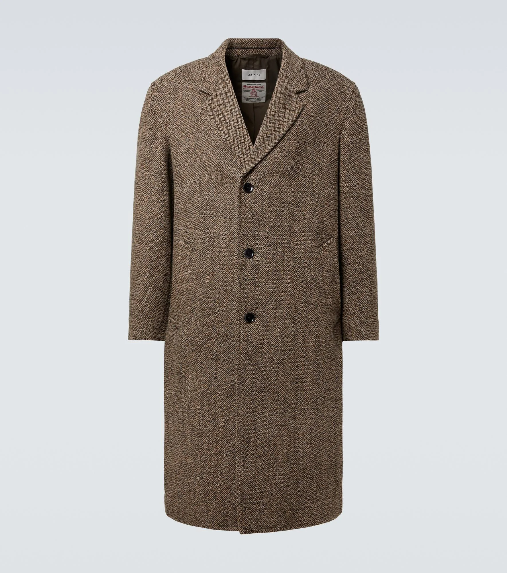 Harris herringbone wool tweed coat - 1