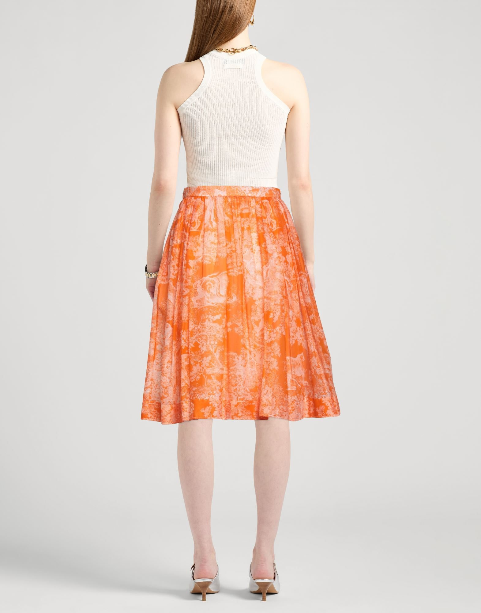 Orange Women's Midi Skirt - 3