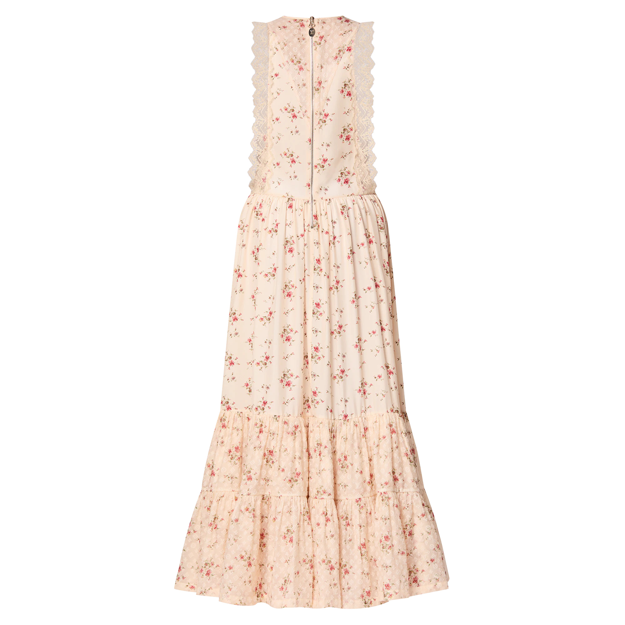 Lace Trim Floral Dress - 3