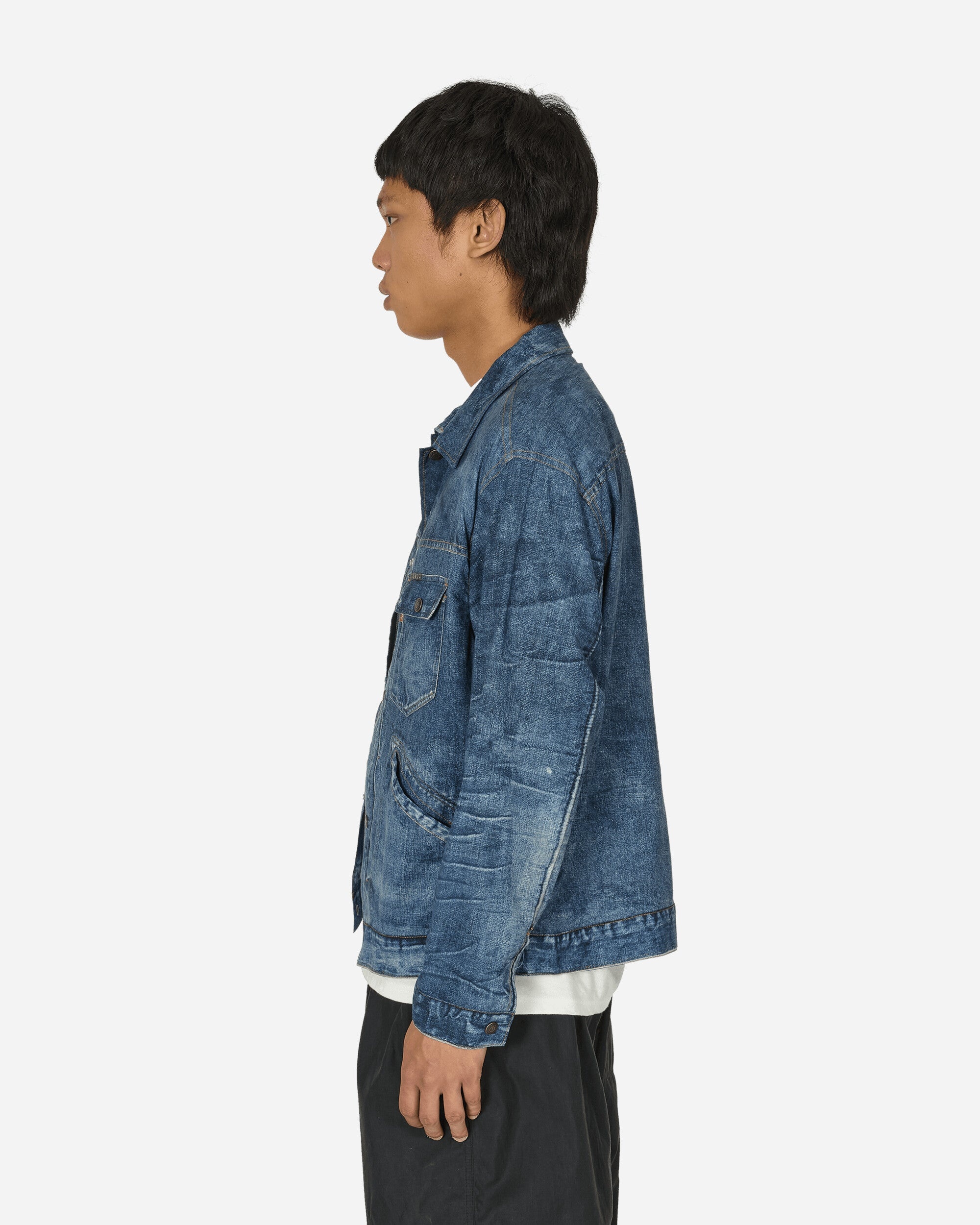 Vintage Denim Transcription Trucker Jacket Indigo - 2