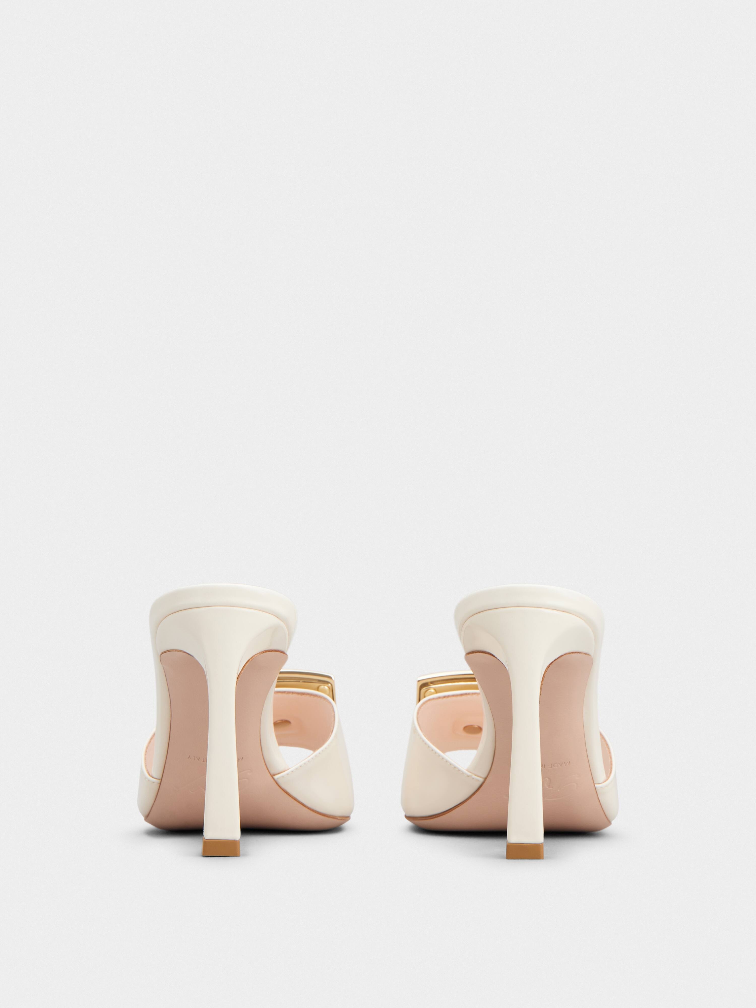 Trompette Metal Buckle Mules in Patent Leather - 5
