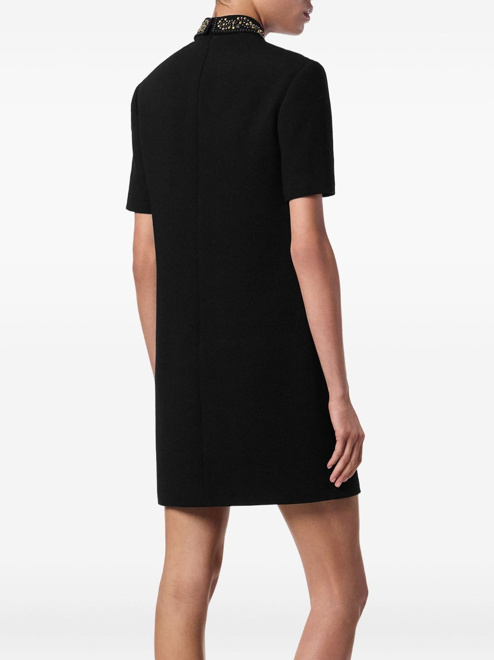 embellished-collar mini dress - 4
