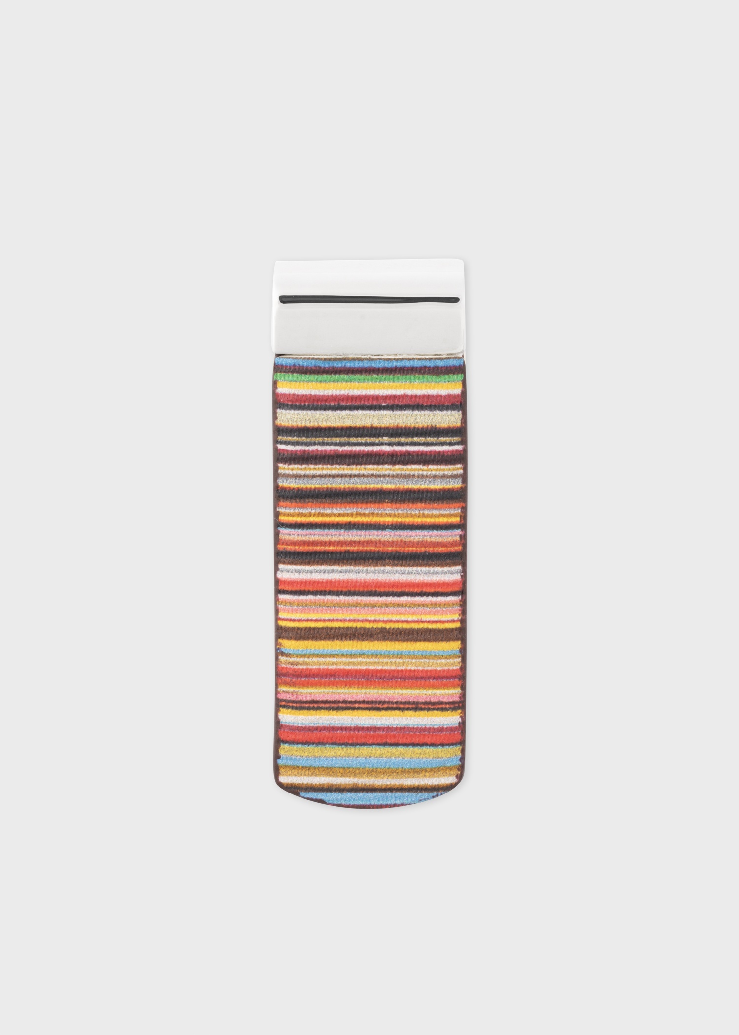 'Signature Stripe' Leather Money Clip - 1
