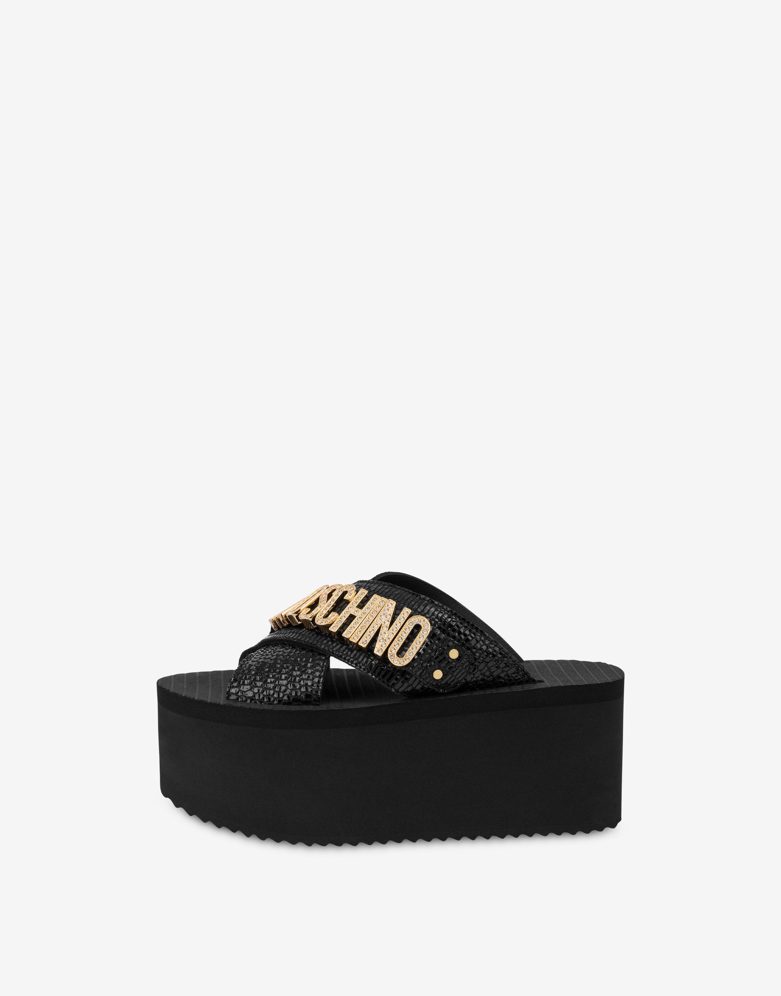 JEWEL LOGO WEDGE SANDALS - 2