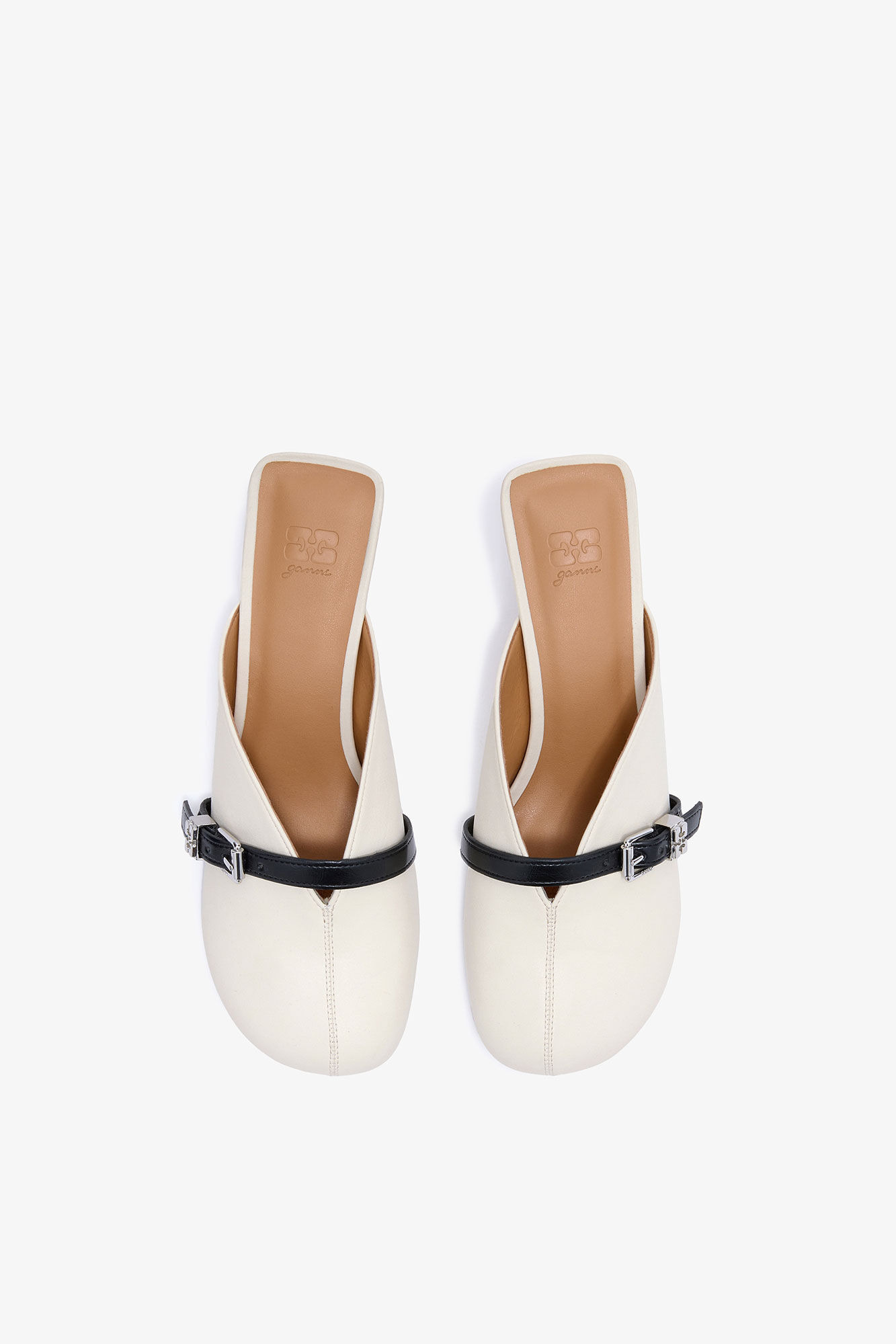 IVORY HEELED SUE MULES - 3