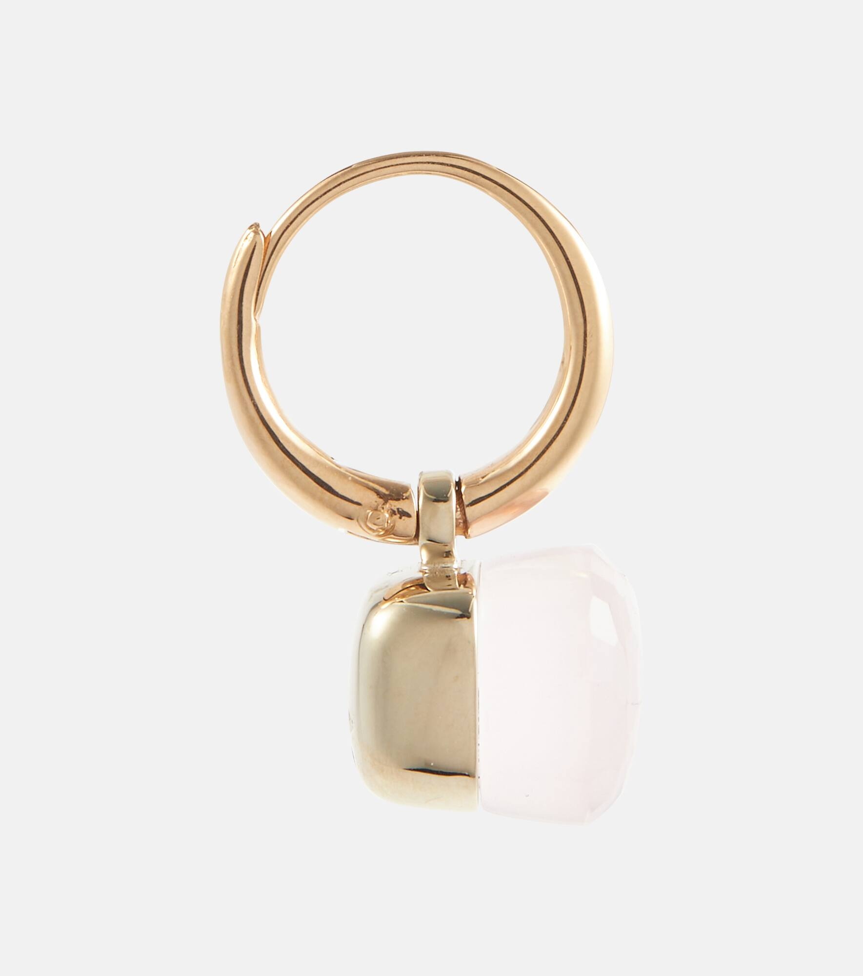 Nudo Petit 18kt rose and white gold earrings with rose quartz - 4