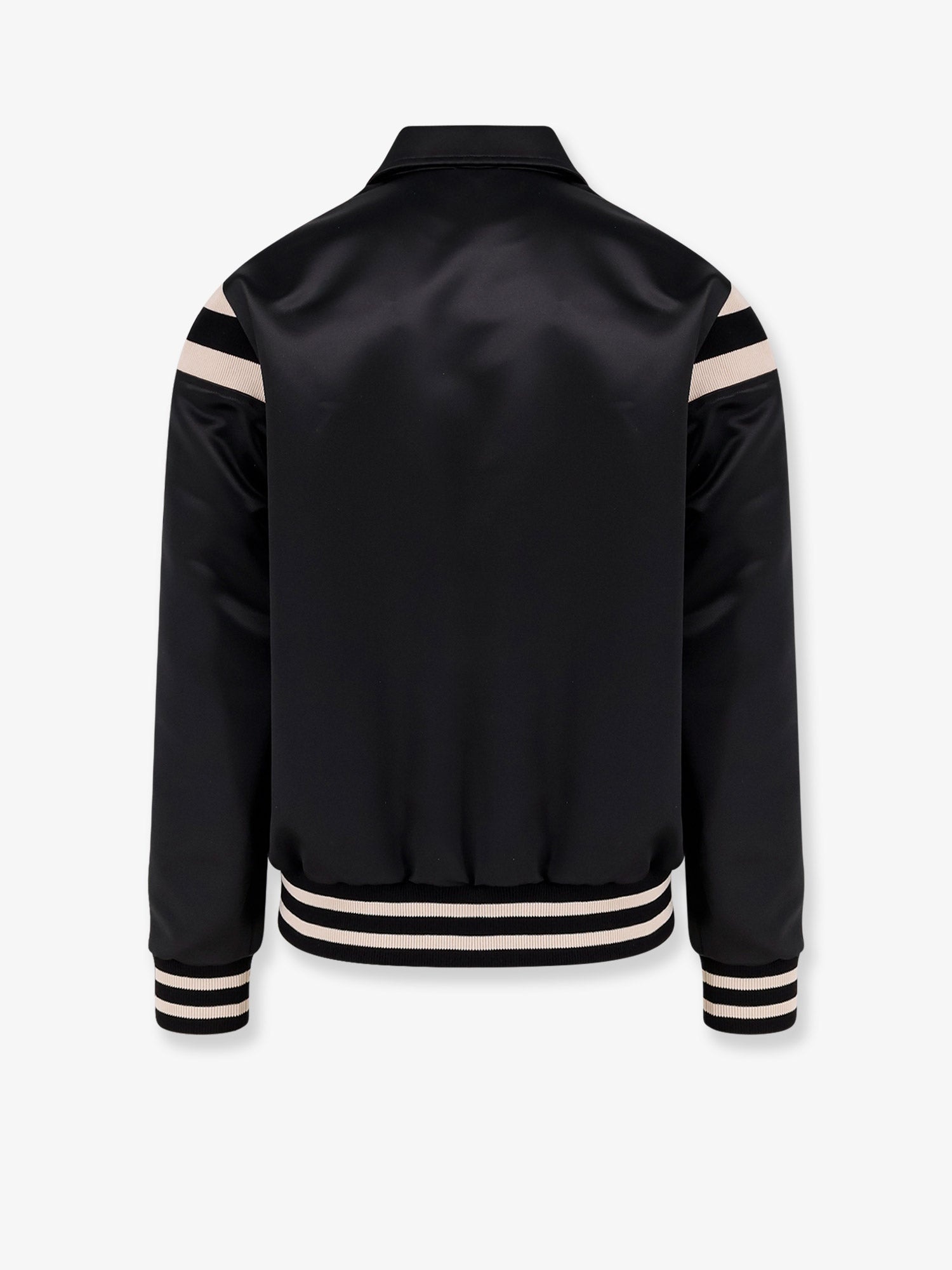 Celine Men Satin Bomber With Logo Embroidery - 2