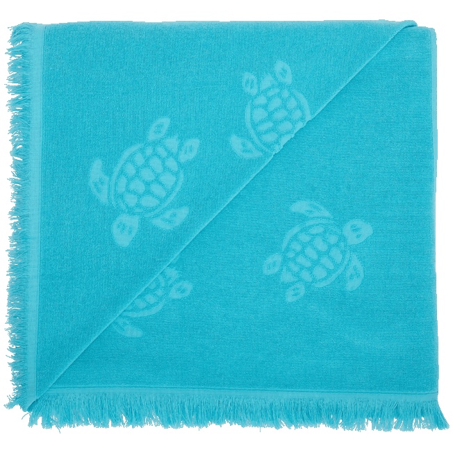 Beach Fouta in Organic Cotton Turtles Jacquard - 2