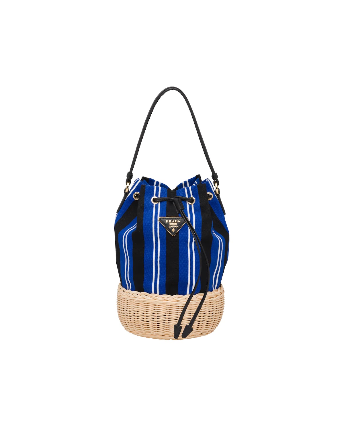 Wicker and canvas shoulder bag - 1