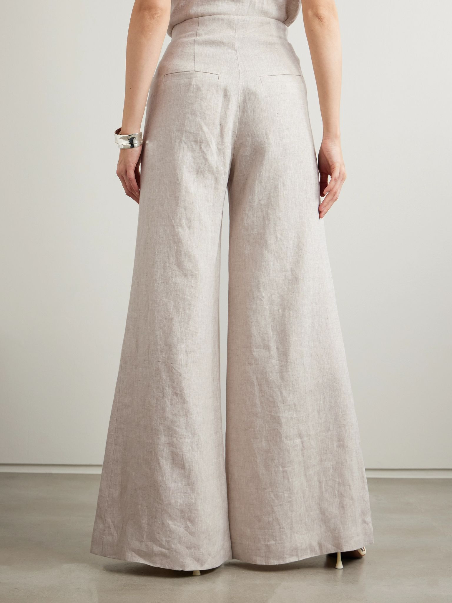 Encontrarte linen wide-leg pants Off-white - 3
