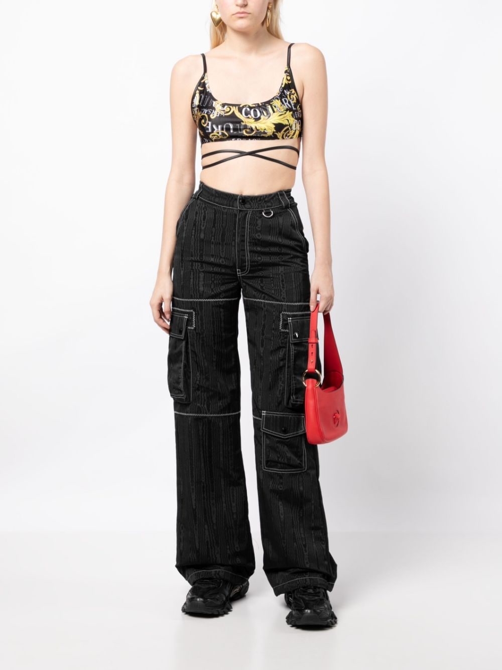 Barocco-print cropped top - 2