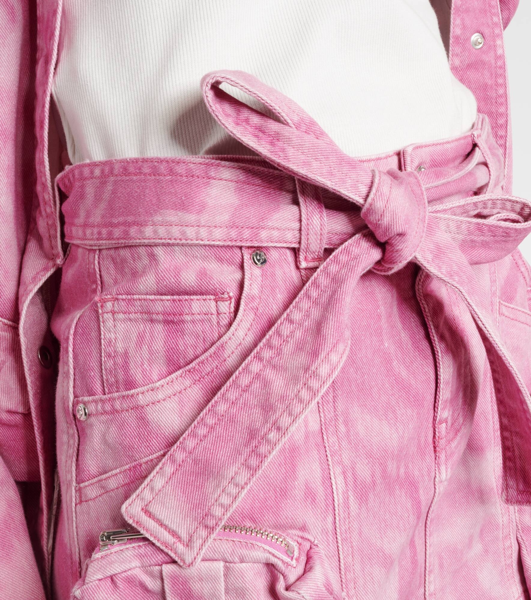 Camouflage denim cargo miniskirt - 5