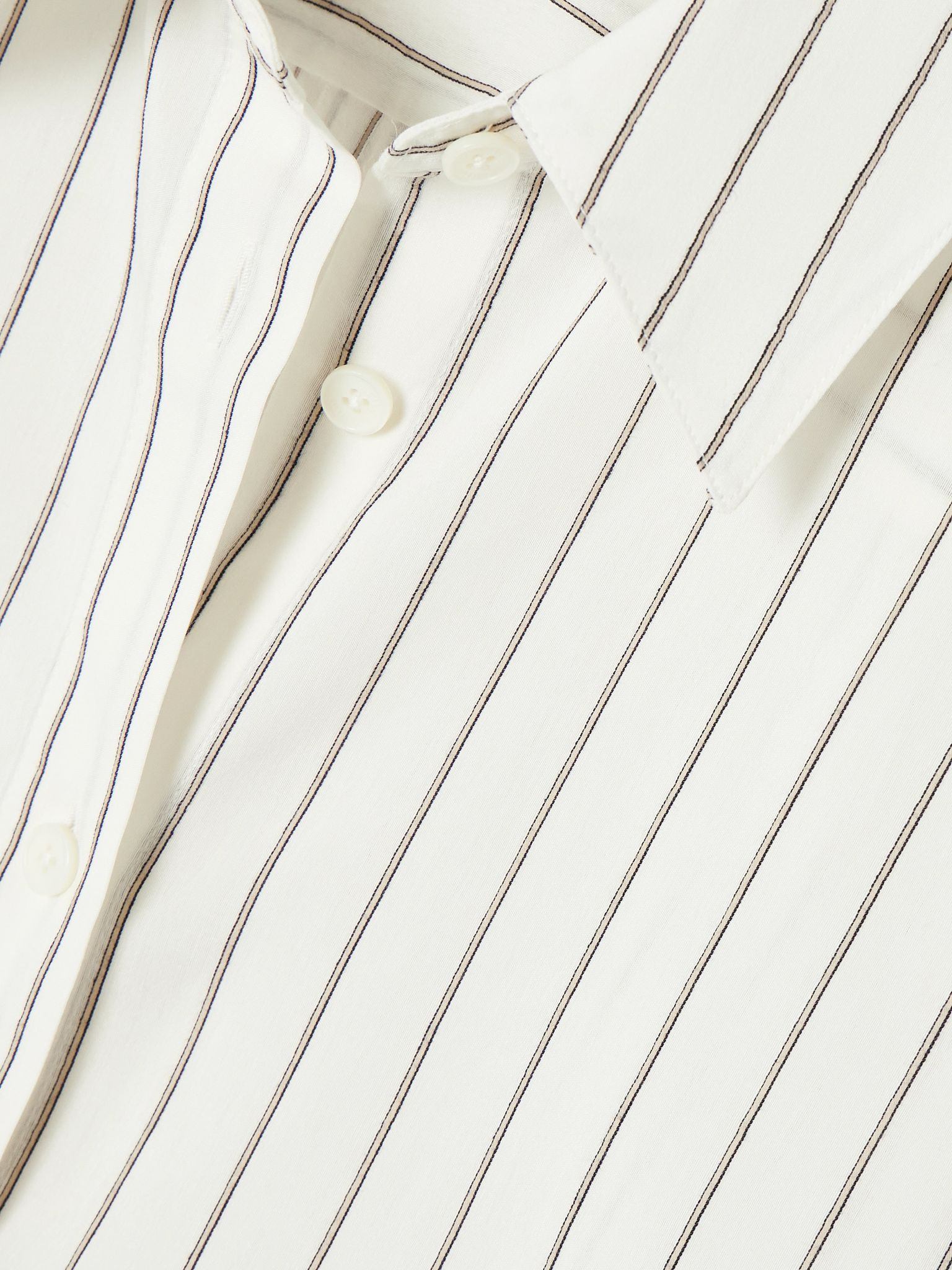 Striped voile shirt White - 5