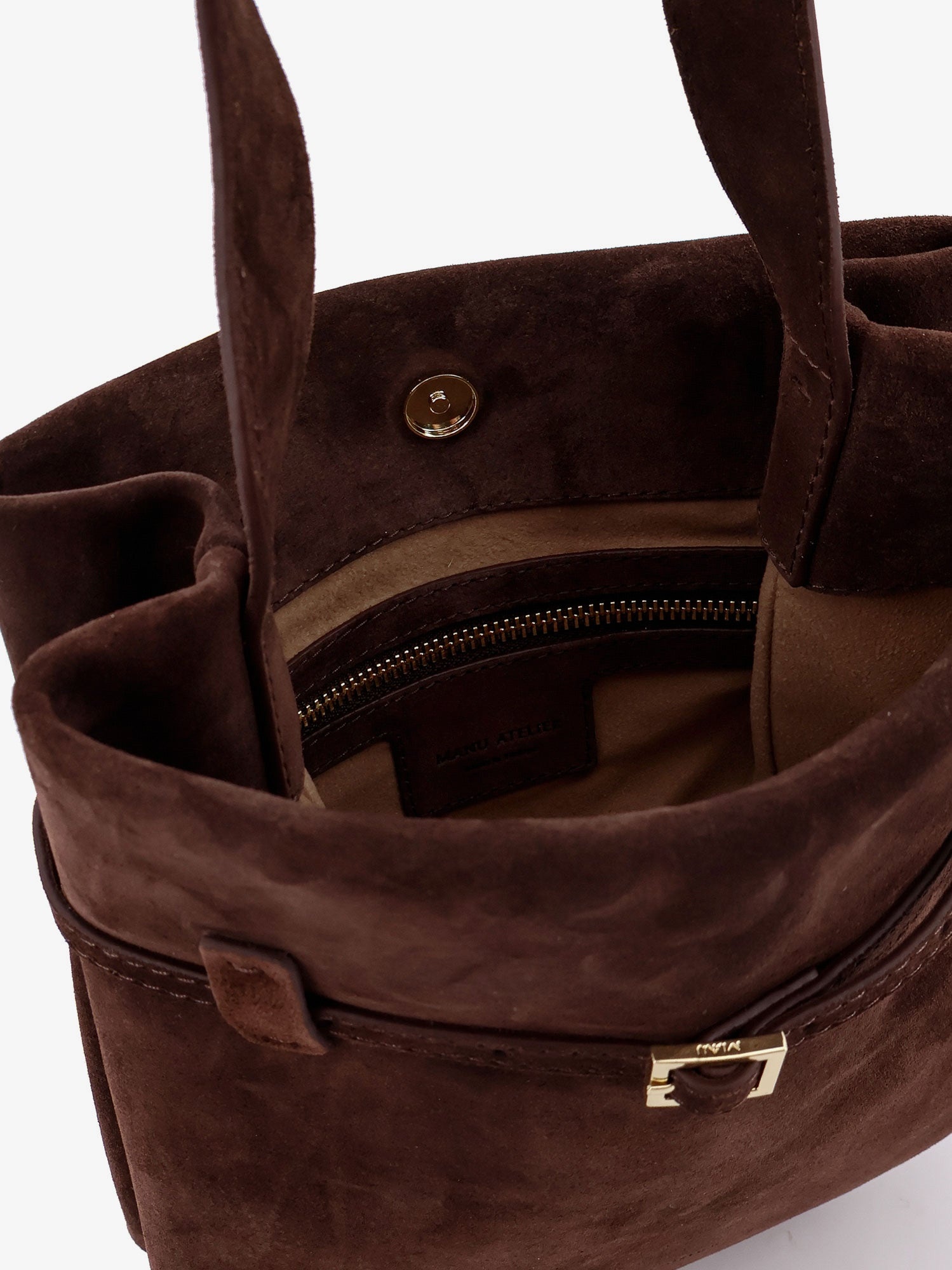 MANU ATELIER - Manu Atelier Mini Tote Du Jour Suede Shoulder Bag - 4