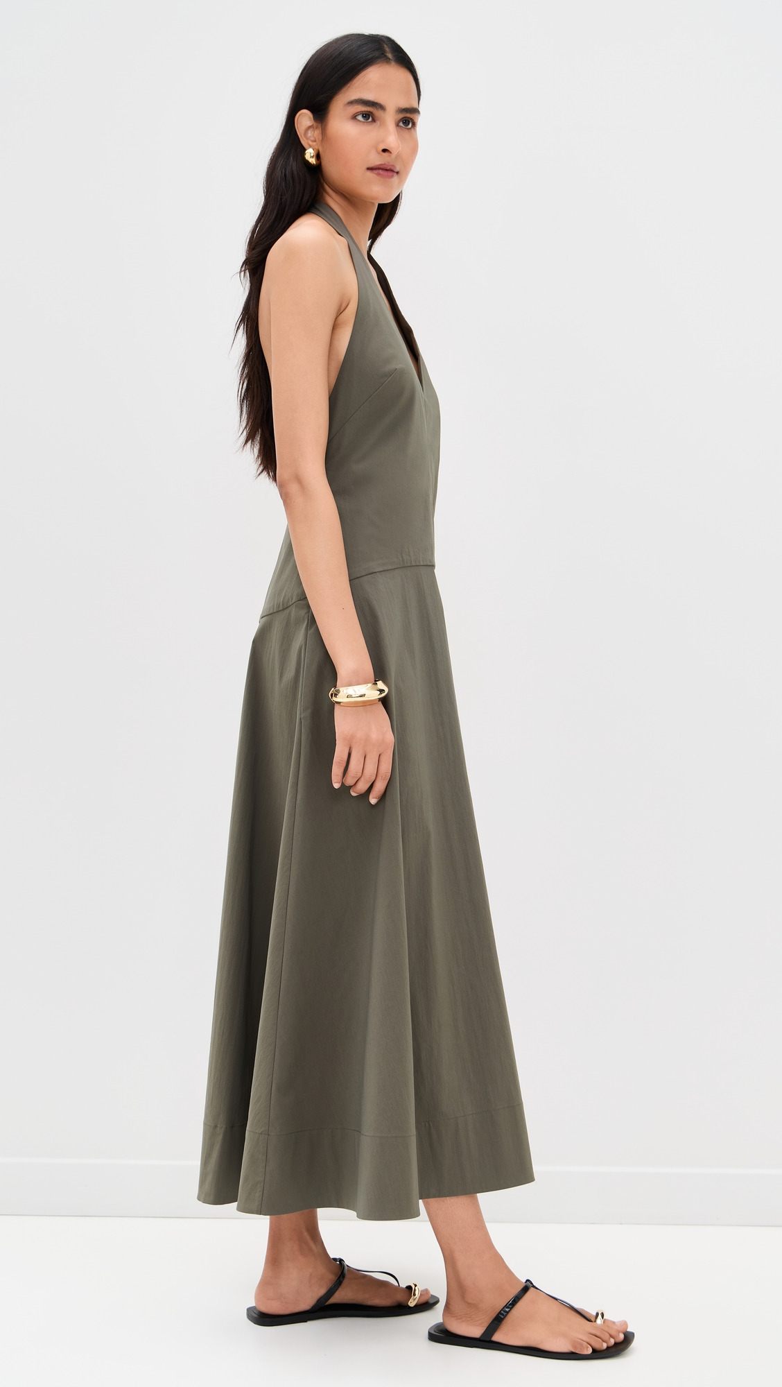 Halter Plunge Dress - 3