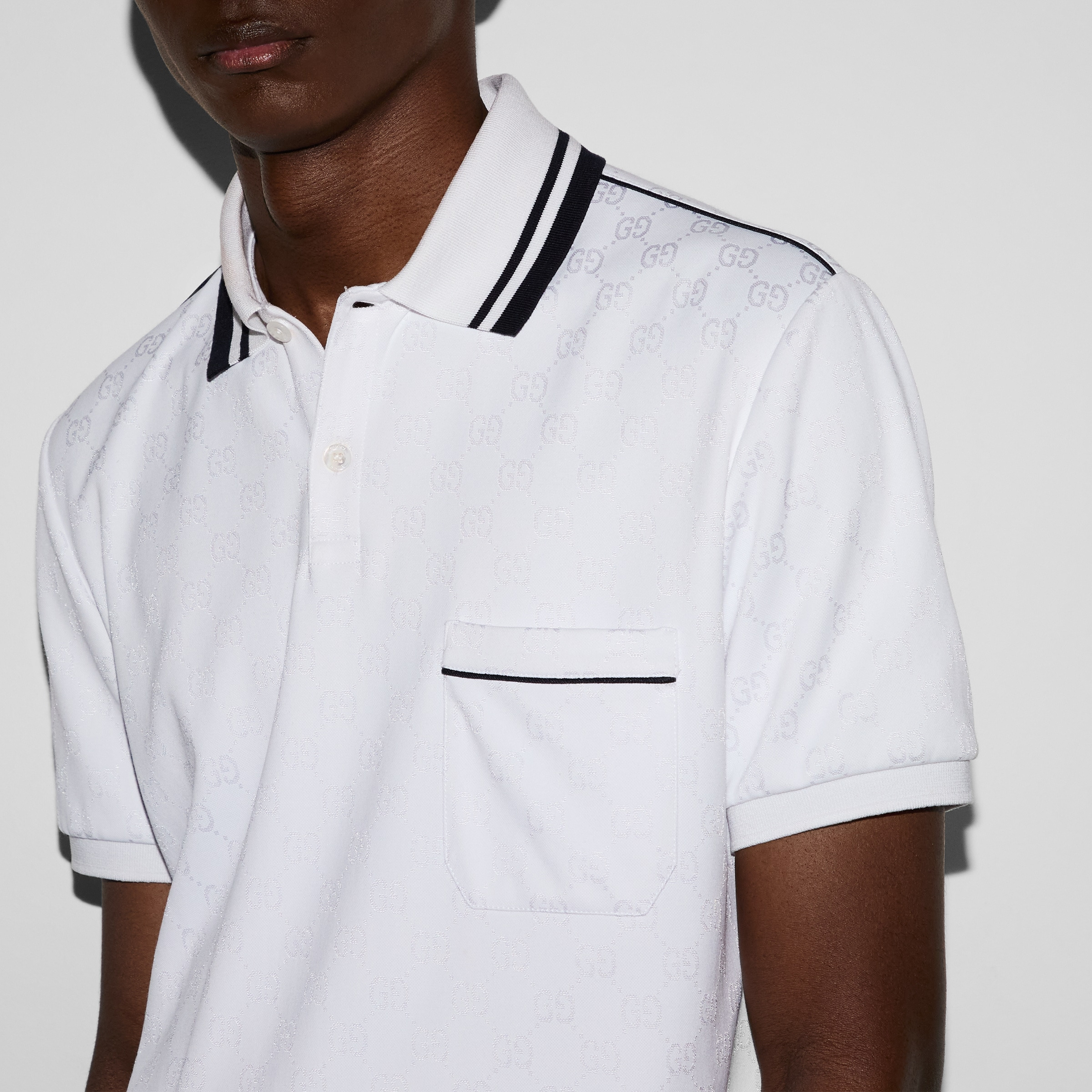 GG nylon and cotton polo shirt - 5