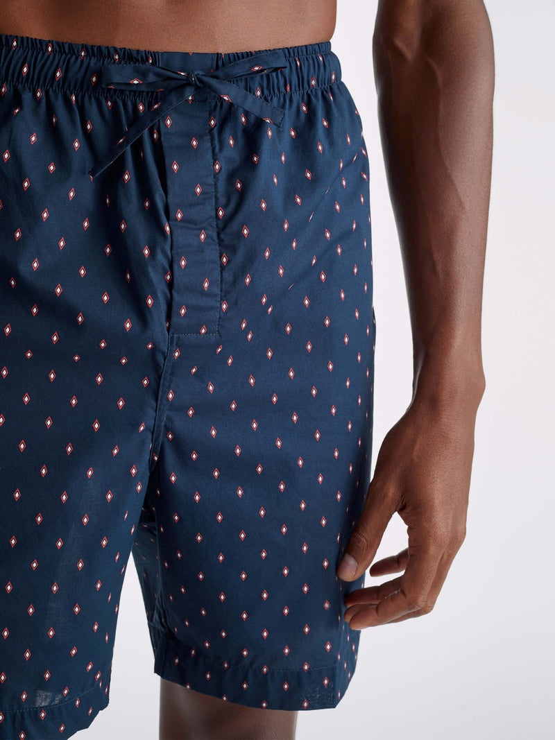 Men's Lounge Shorts Nelson 96 Cotton Batiste Navy - 5