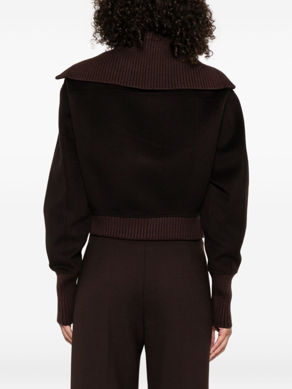 high-neck zip-front jacket - 4
