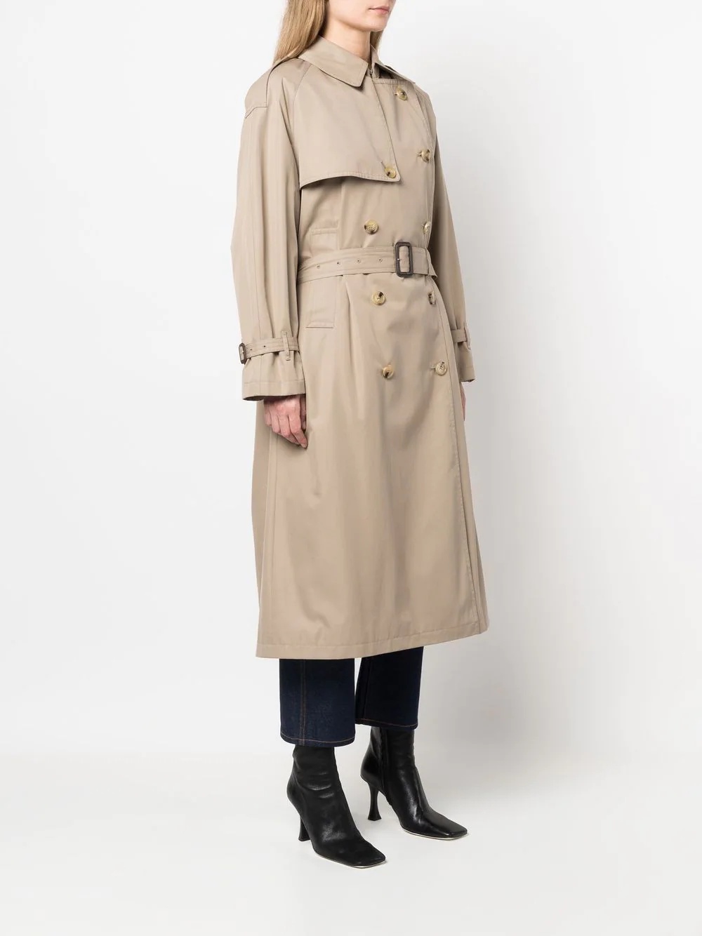 JAMIE Sand Gabardine Cotton Trench Coat - 3
