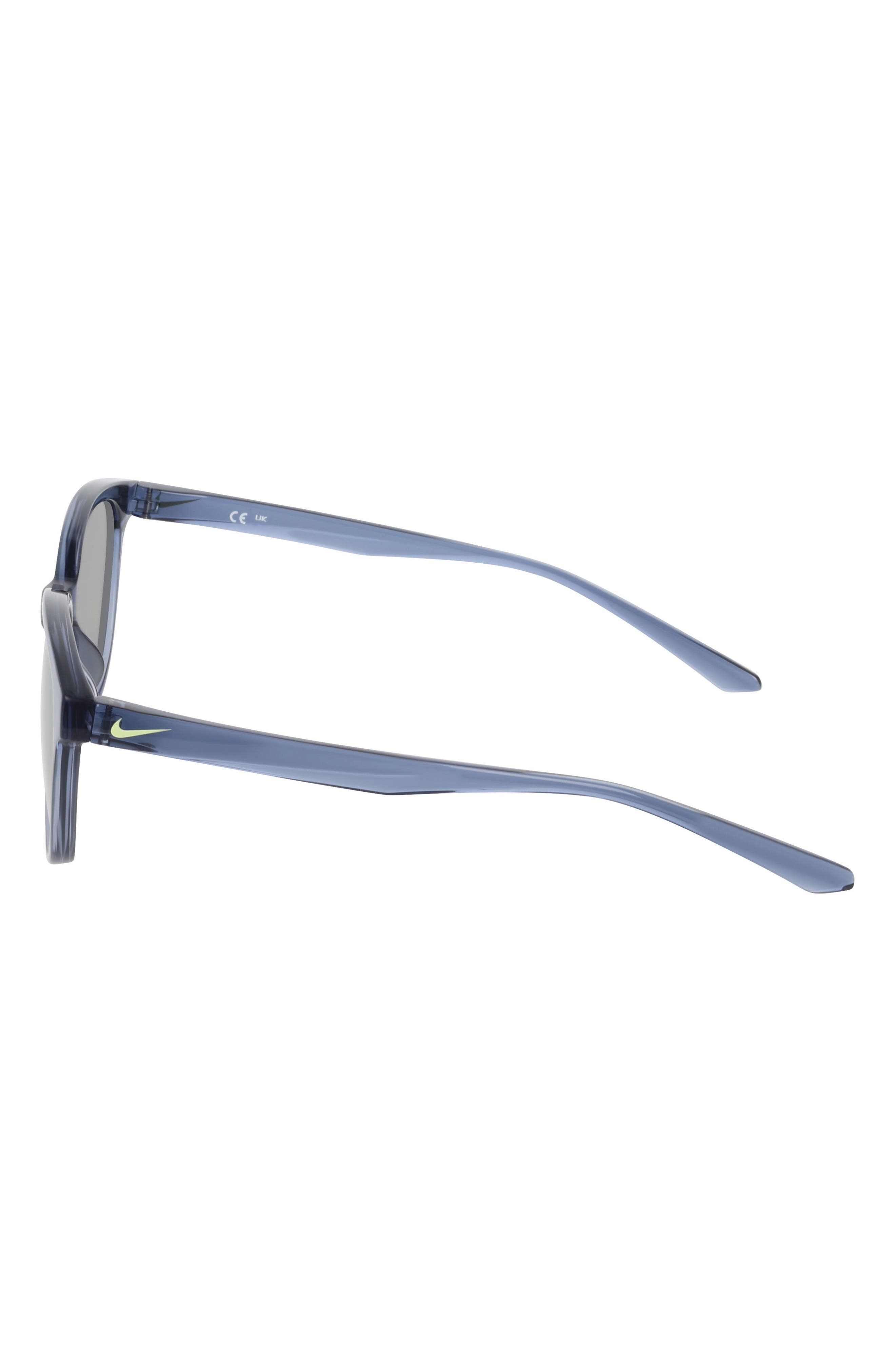Nike Vital Trend 55mm Gradient Round Sunglasses in Diffused Blue /Yellow Mirror at Nordstrom - 6