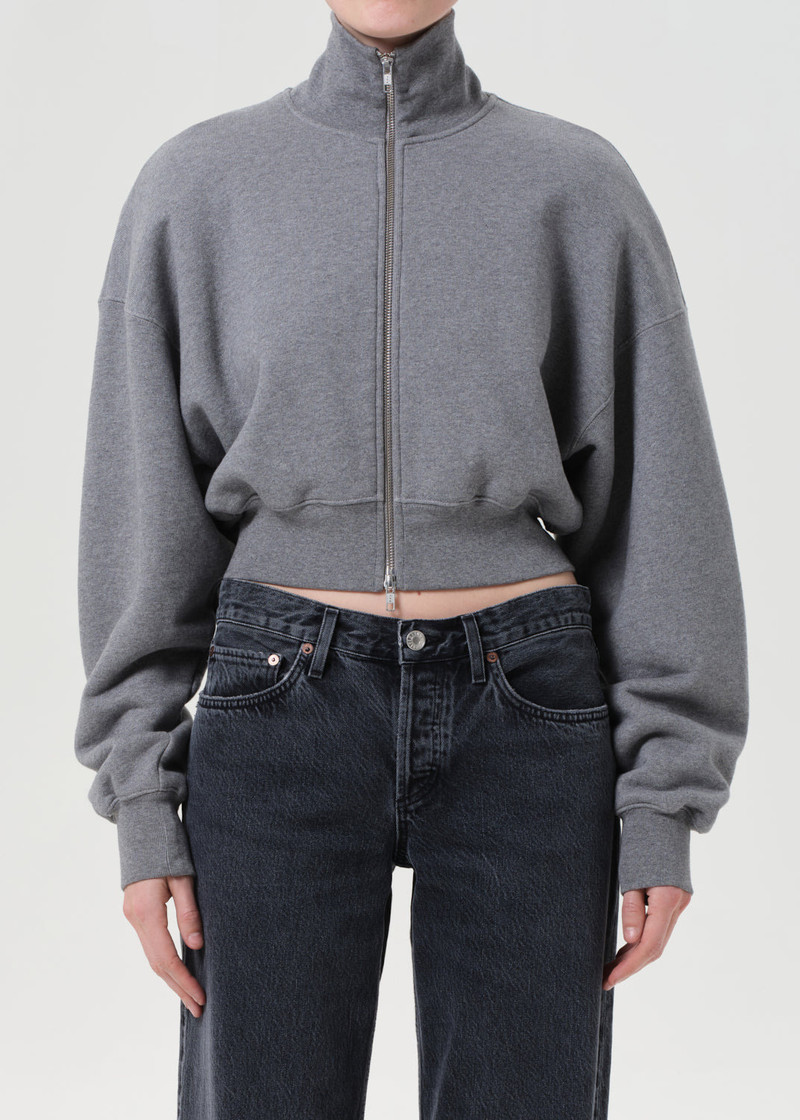 DARBY ZIP UP IN GREY HEATHER 1