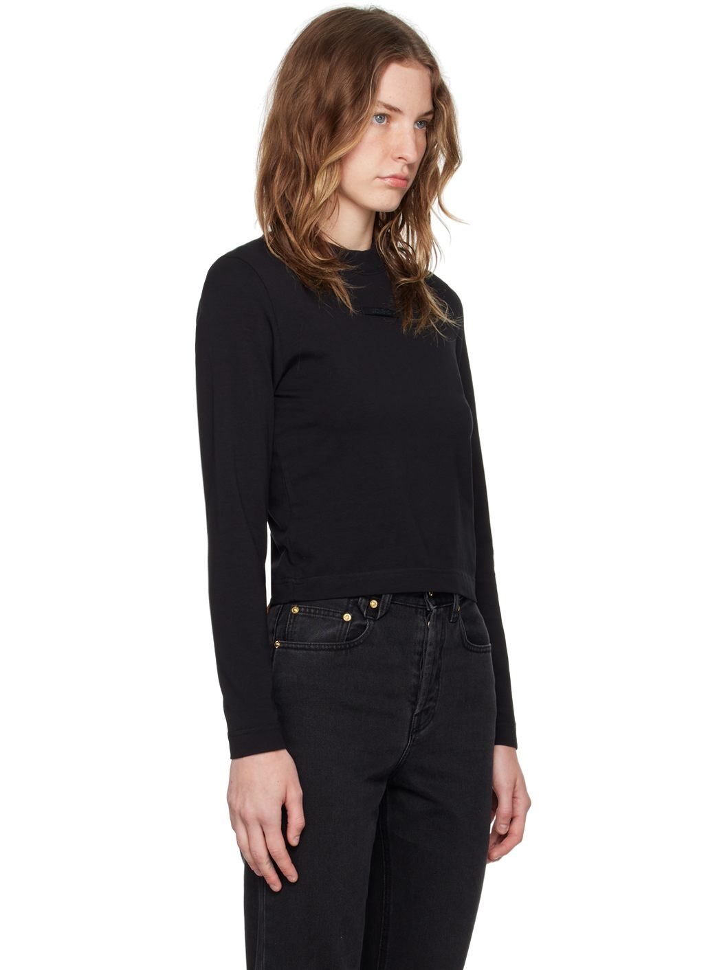 Black Les Classiques 'Le t-shirt Gros Grain manches longues' Long Sleeve T-Shirt - 2