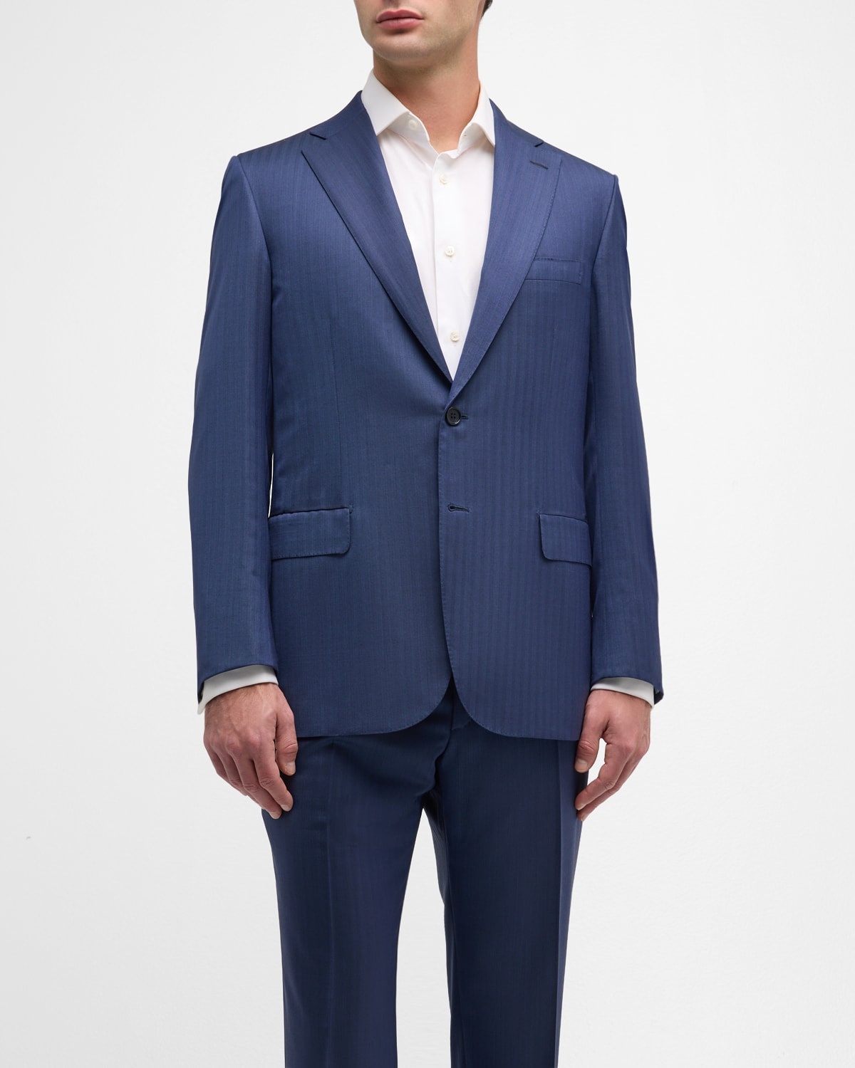 Men's Wool Herringbone Suit - 1