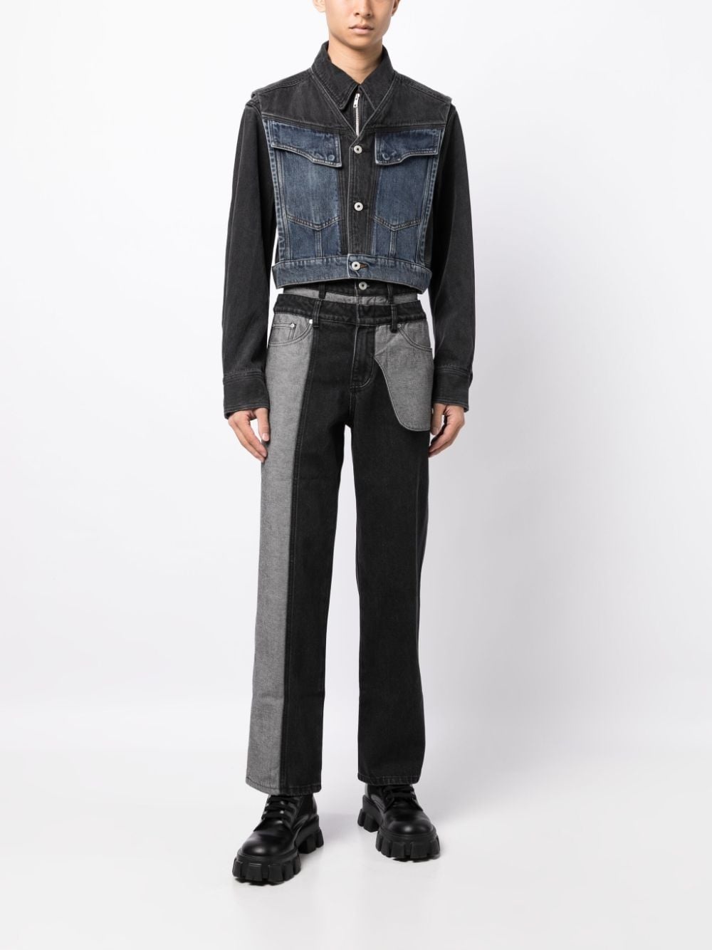 reversible cropped denim jacket - 2