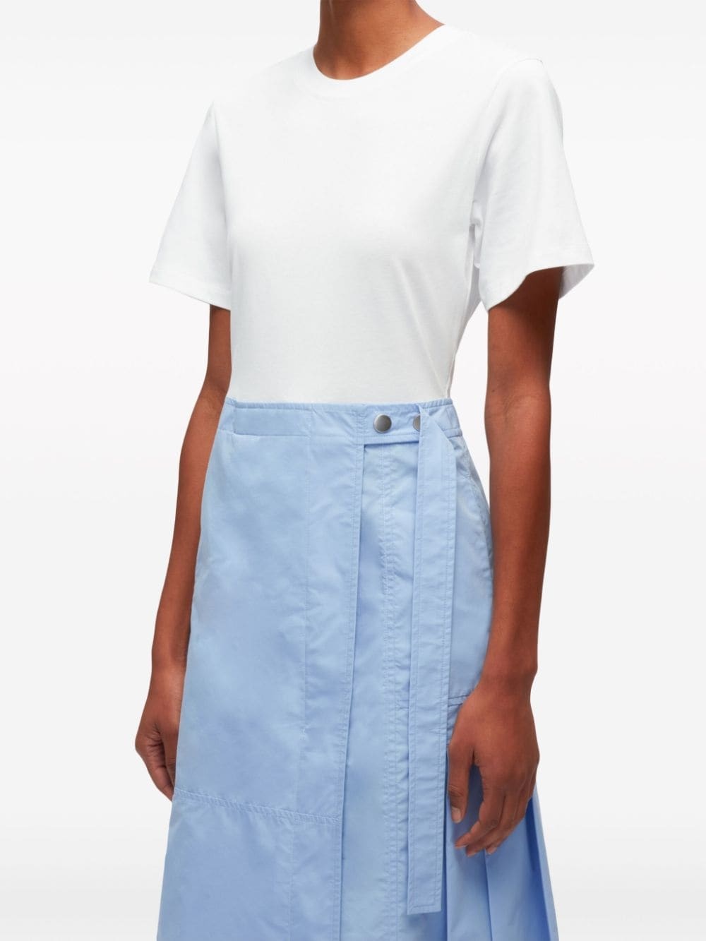 short-sleeve wrap midi skirt - 5