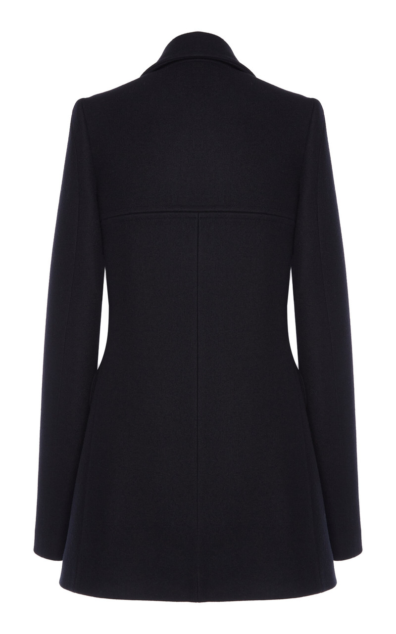 Stella McCartney Short Wool Double-Breasted Coat black outlook